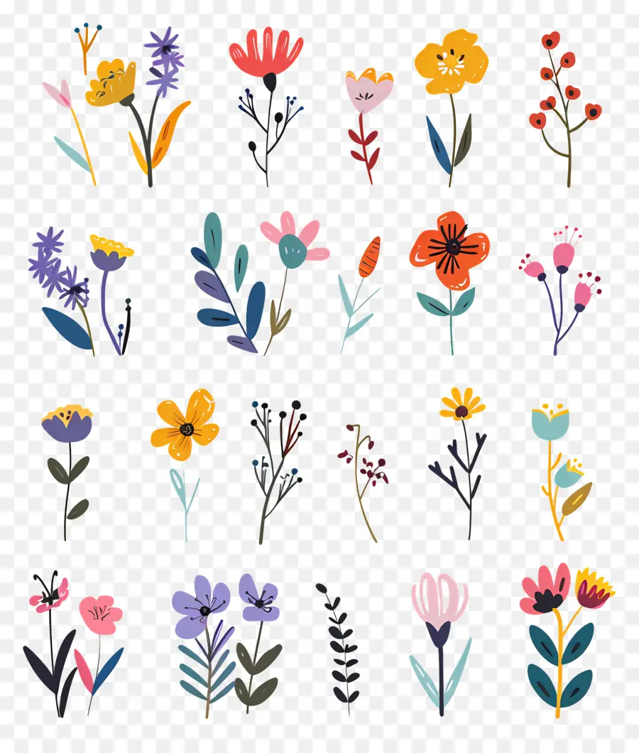 Fondo De Flores，Flores Coloridas PNG