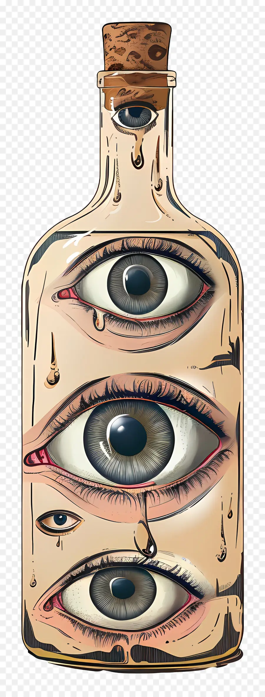 Ojos En Botella De Vidrio，Botella Con Ojos PNG