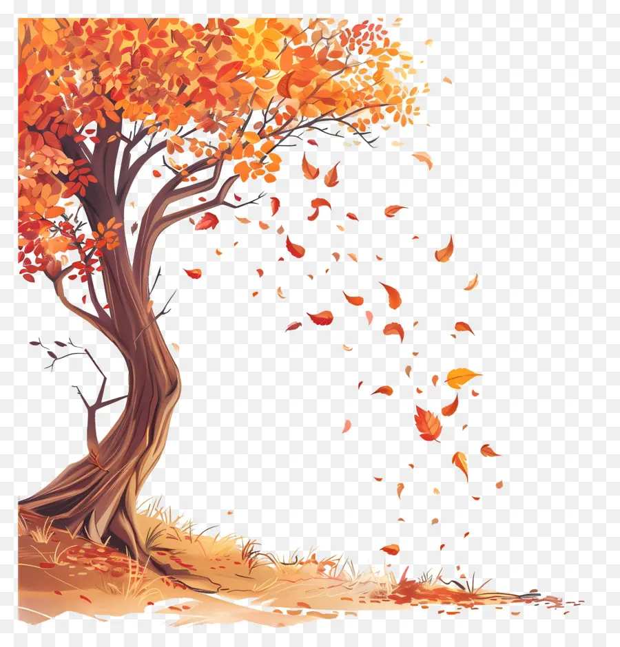 Fondo De Otoño，Árbol PNG