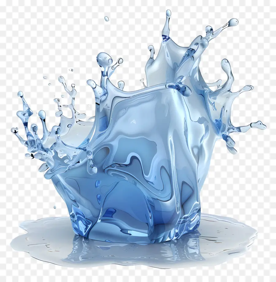 Agua Salpicaduras De Hielo，Cubitos De Hielo PNG