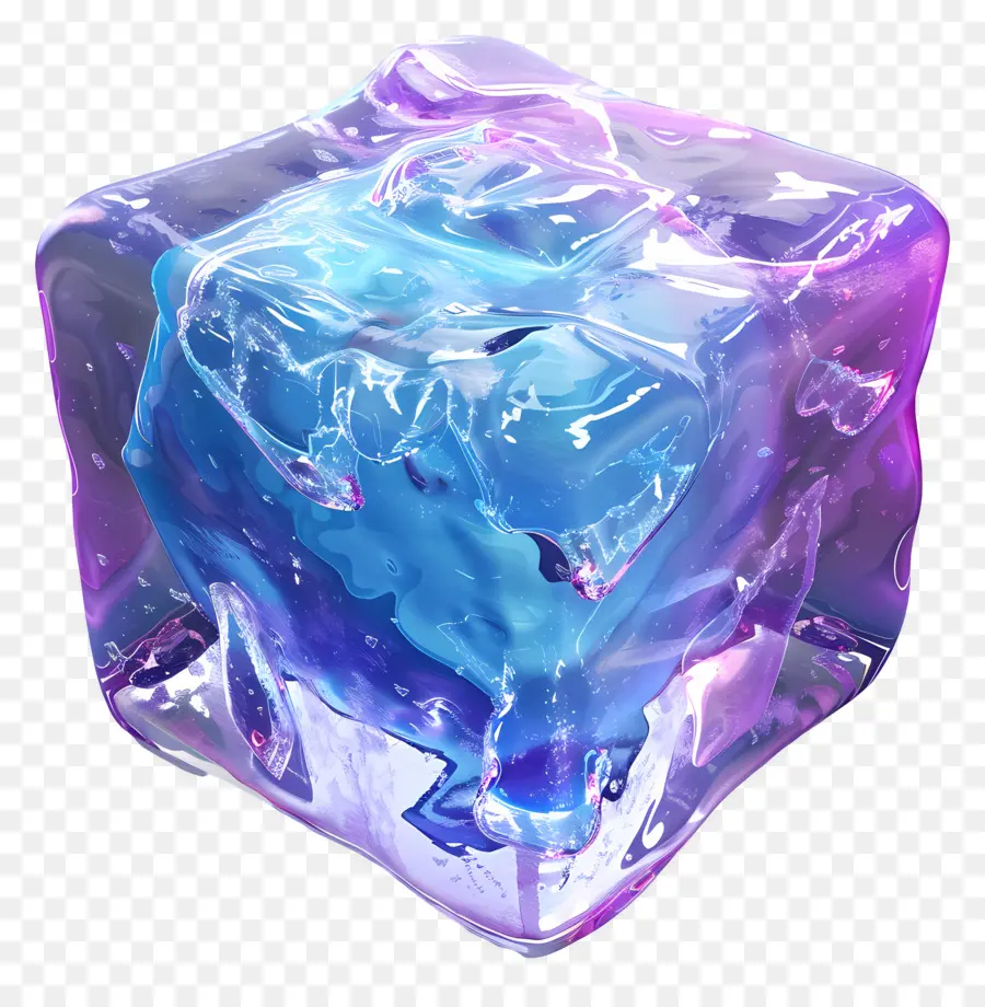 Bloque De Hielo，Cubo De Hielo Colorido PNG