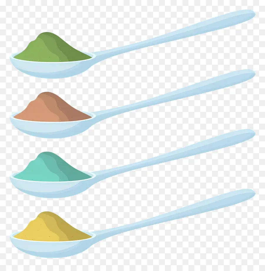 Cuchara，Polvos De Colores En Cucharas PNG