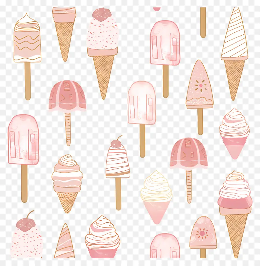 Fondo De Verano，Conos De Helado PNG