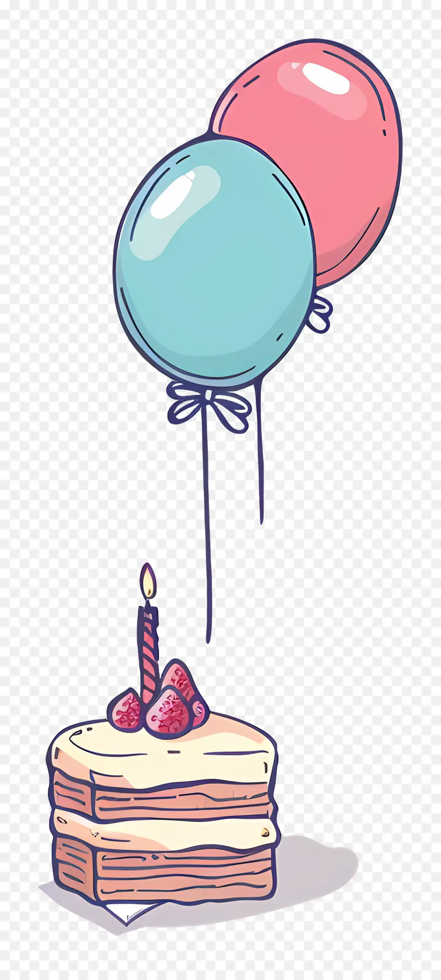 Fondo De Cumpleaños，Pastel Y Globos PNG