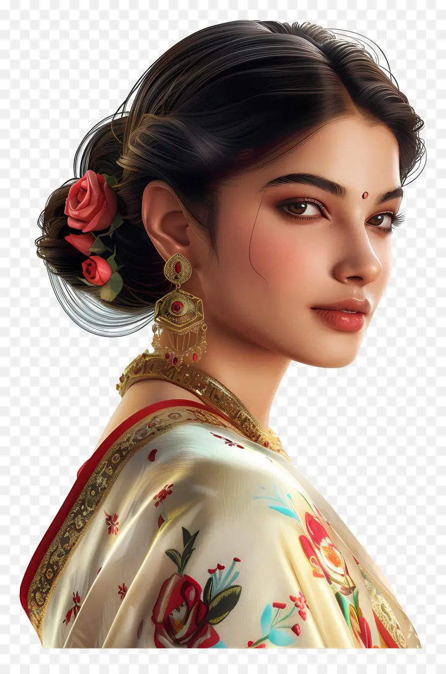 Mujer En Sari，Mujer Elegante PNG