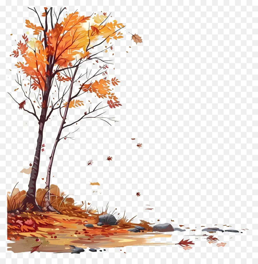 Fondo De Otoño，Árbol PNG