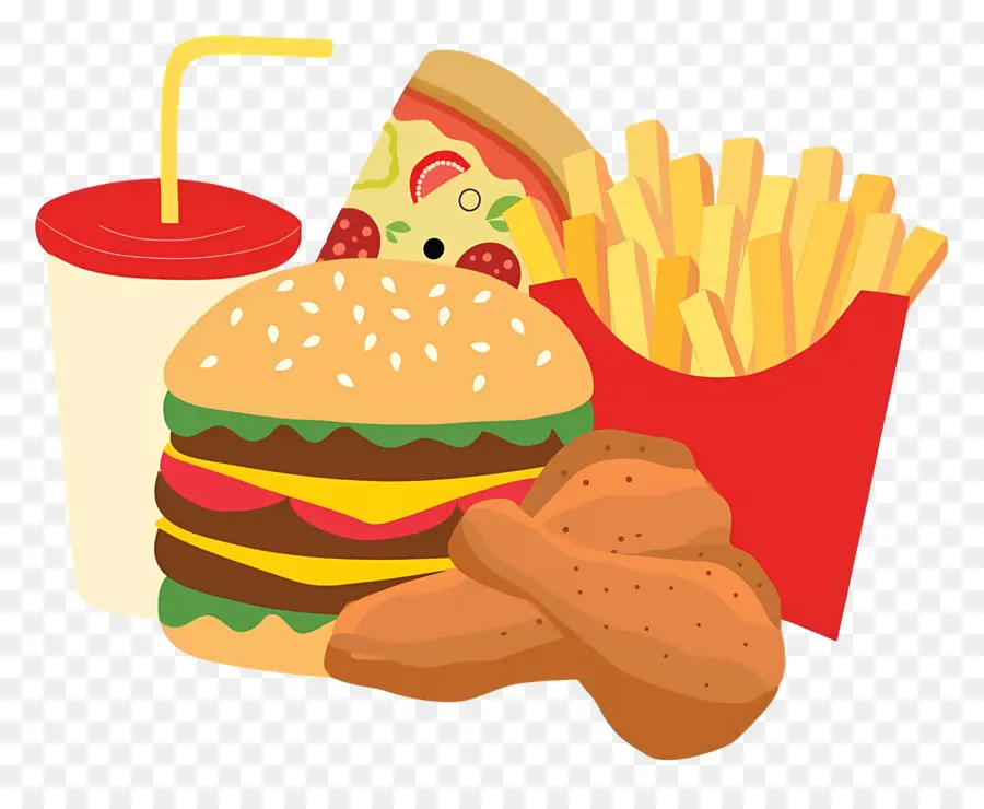 Comida Chatarra，Hamburguesa Y Papas Fritas PNG