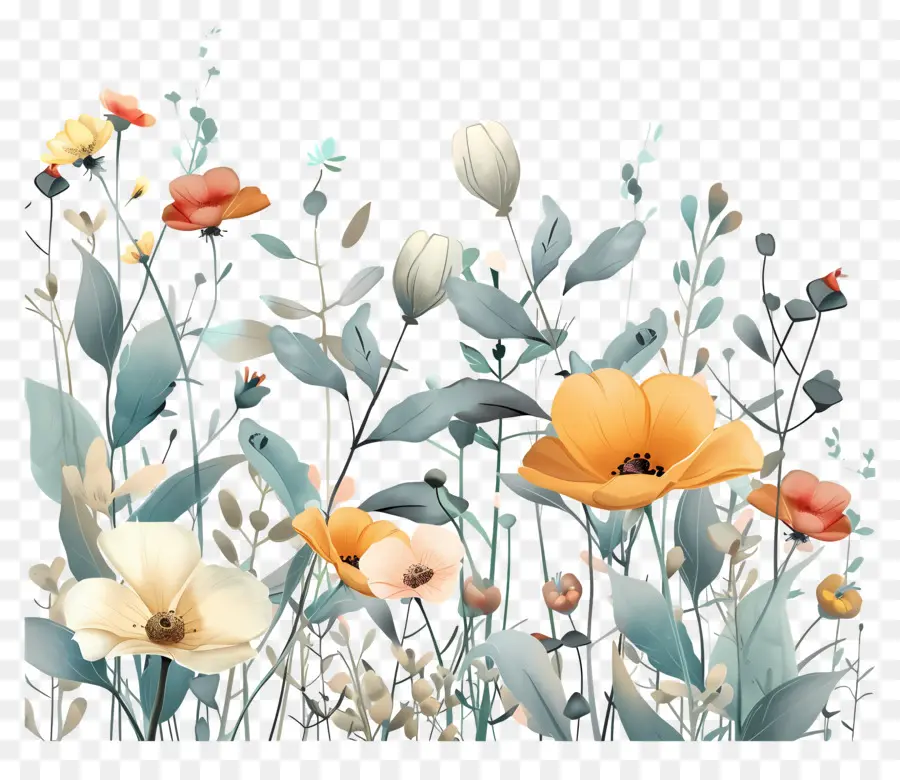 Fondo De La Naturaleza，Flores Coloridas PNG