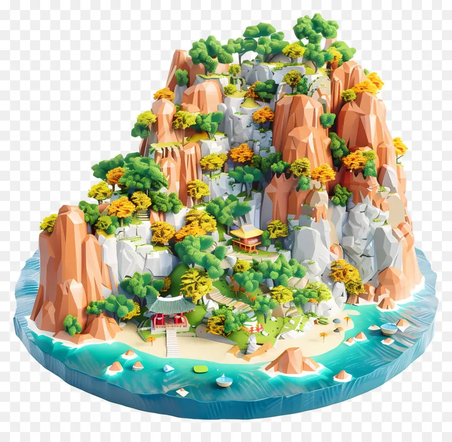 Isla，Diorama De La Isla PNG