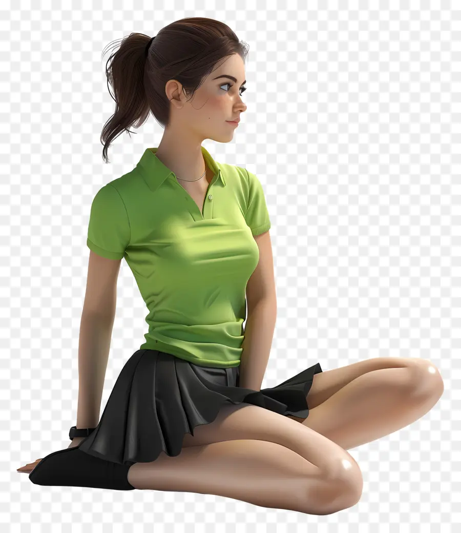 Mujer En Camisa，Mujer Sentada PNG