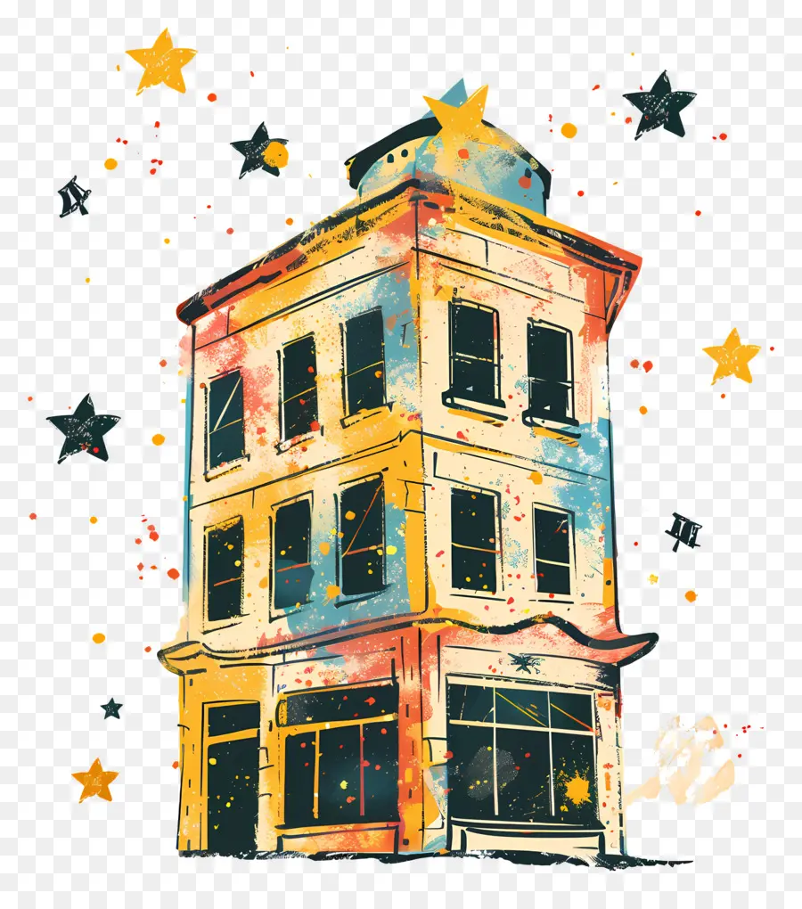 Edificio，Estrellas PNG