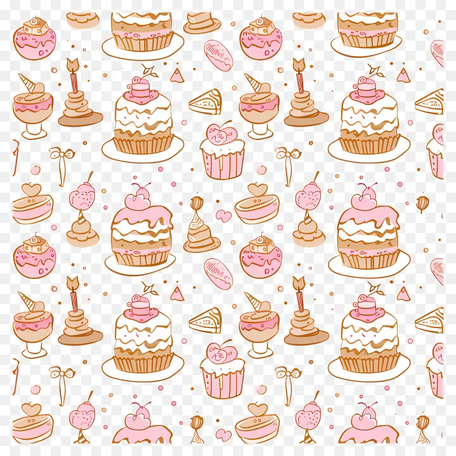 Fondo De Cumpleaños，Pasteles Y Dulces PNG