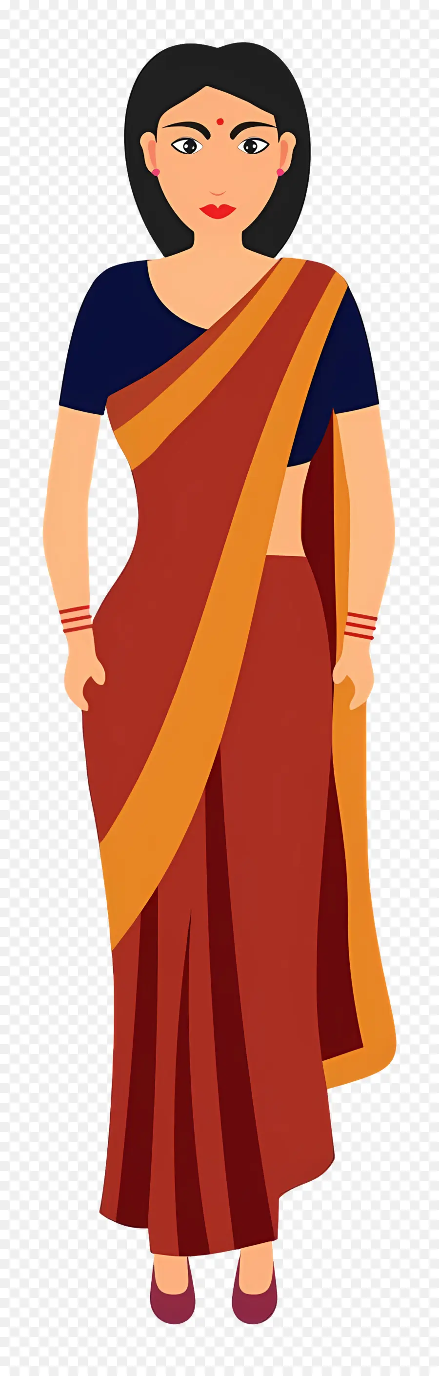 Sari，Mujer En Sari Tradicional PNG