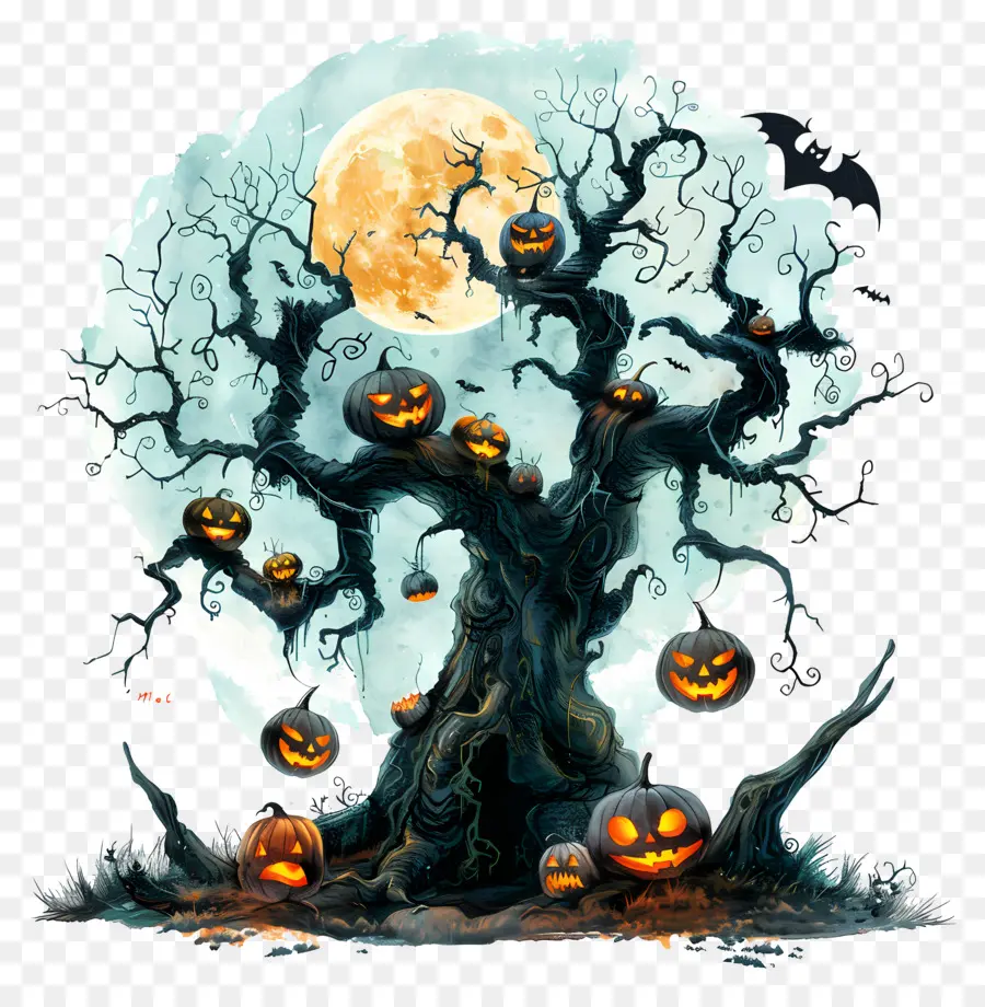 árbol Embrujado，árbol De Halloween PNG