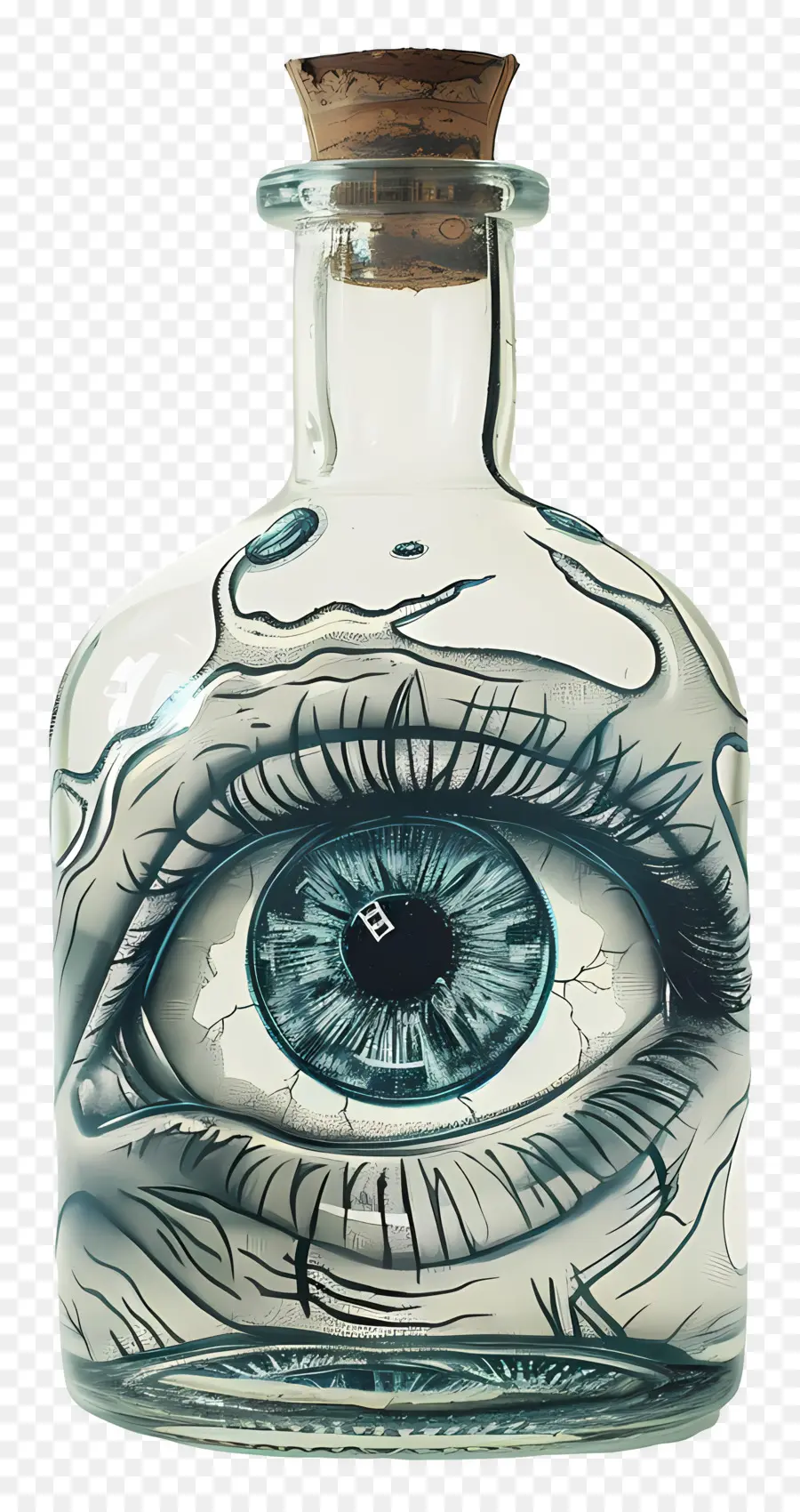 Ojos En Botella De Vidrio，Ojos En Botella PNG