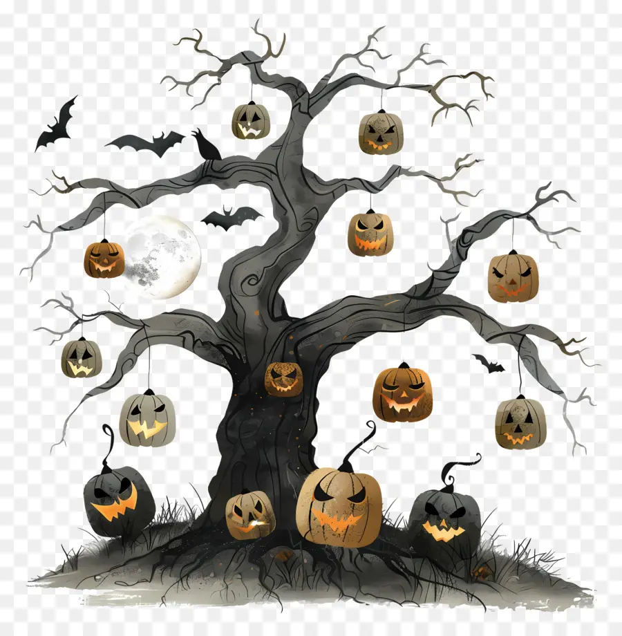 árbol Embrujado，árbol De Halloween PNG