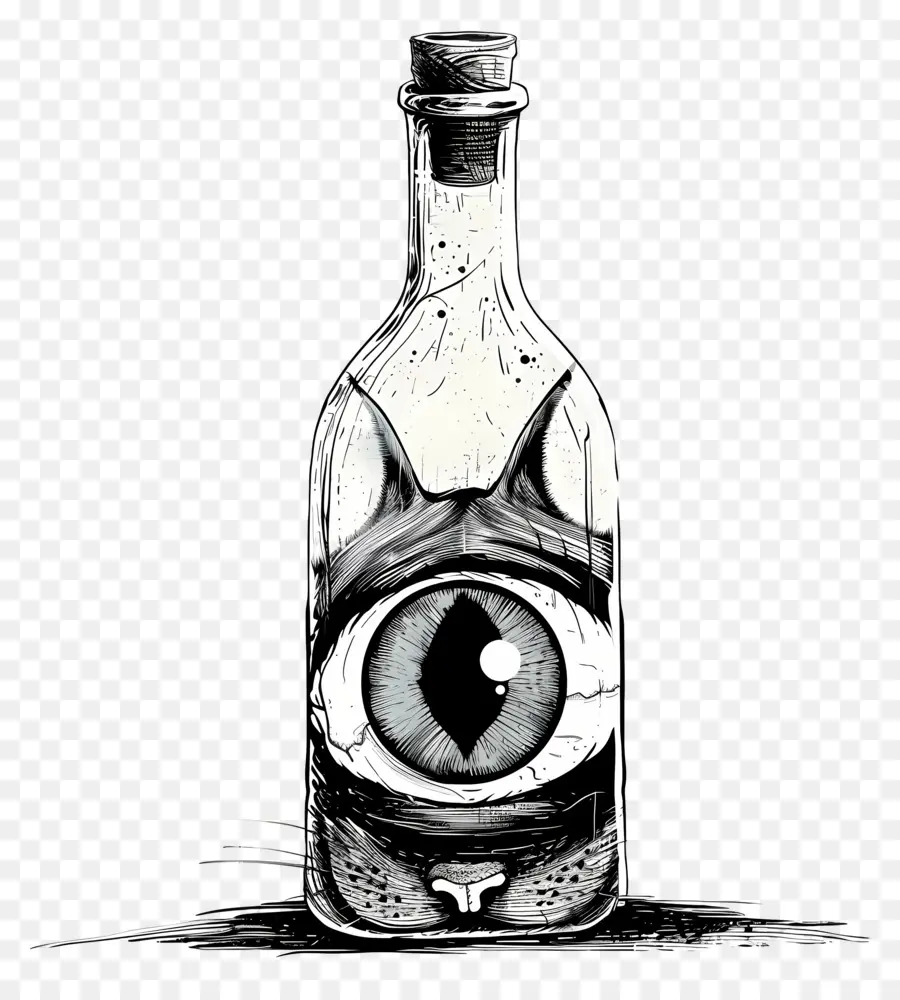 Ojos En Botella De Vidrio，Botella Con Ojo PNG