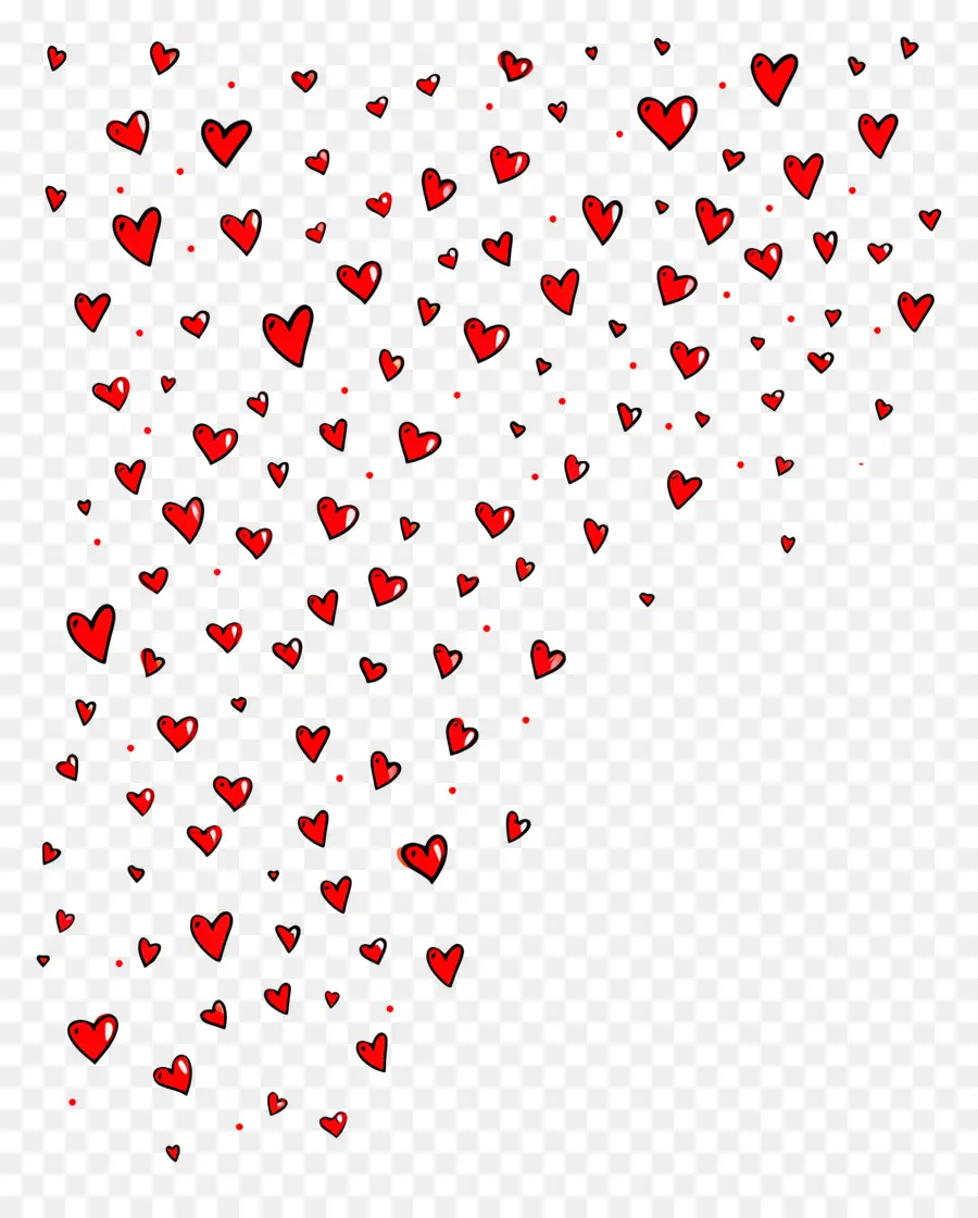 Fondo De Amor，Corazones Rojos PNG