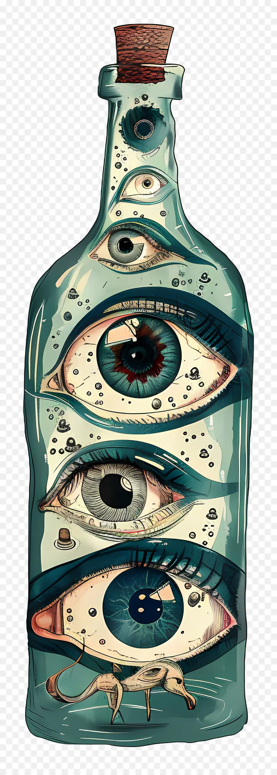 Ojos En Botella De Vidrio，Botella Con Ojos PNG