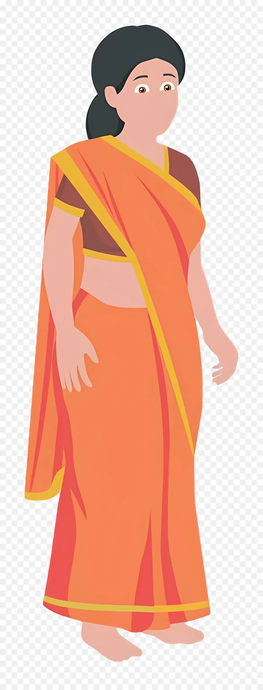 Sari，Mujer En Sari Tradicional PNG