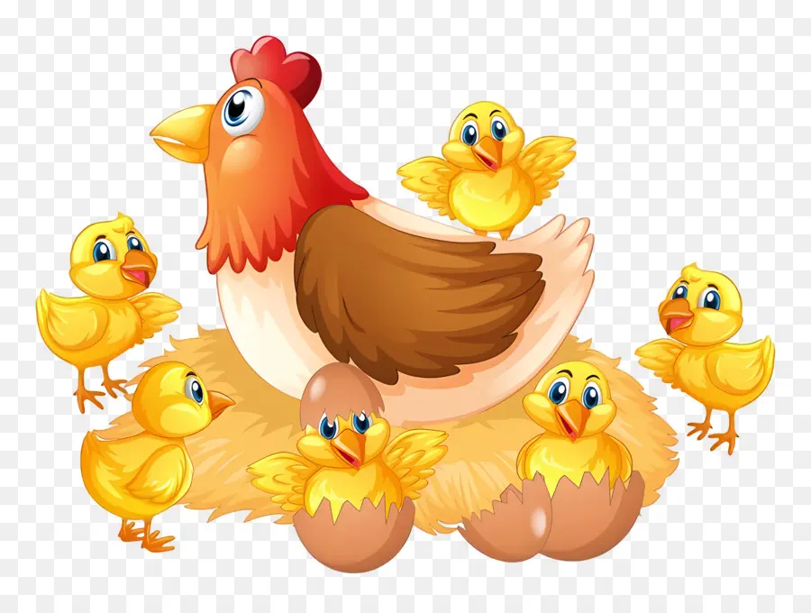 Aves De Corral，Familia De Pollos PNG