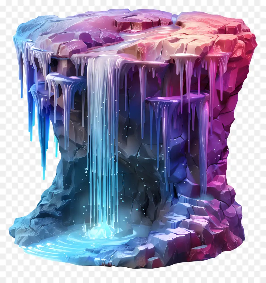 Estalactita De Cueva，Ilustración De Cascada PNG