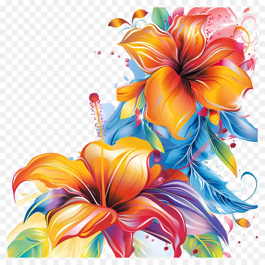 Fondo De Flores，Flores Coloridas PNG