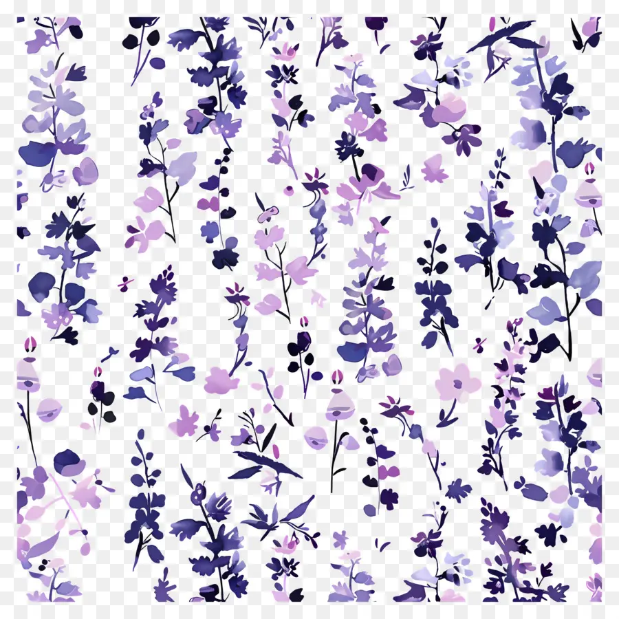 Patrón De Flores，Flores Moradas PNG