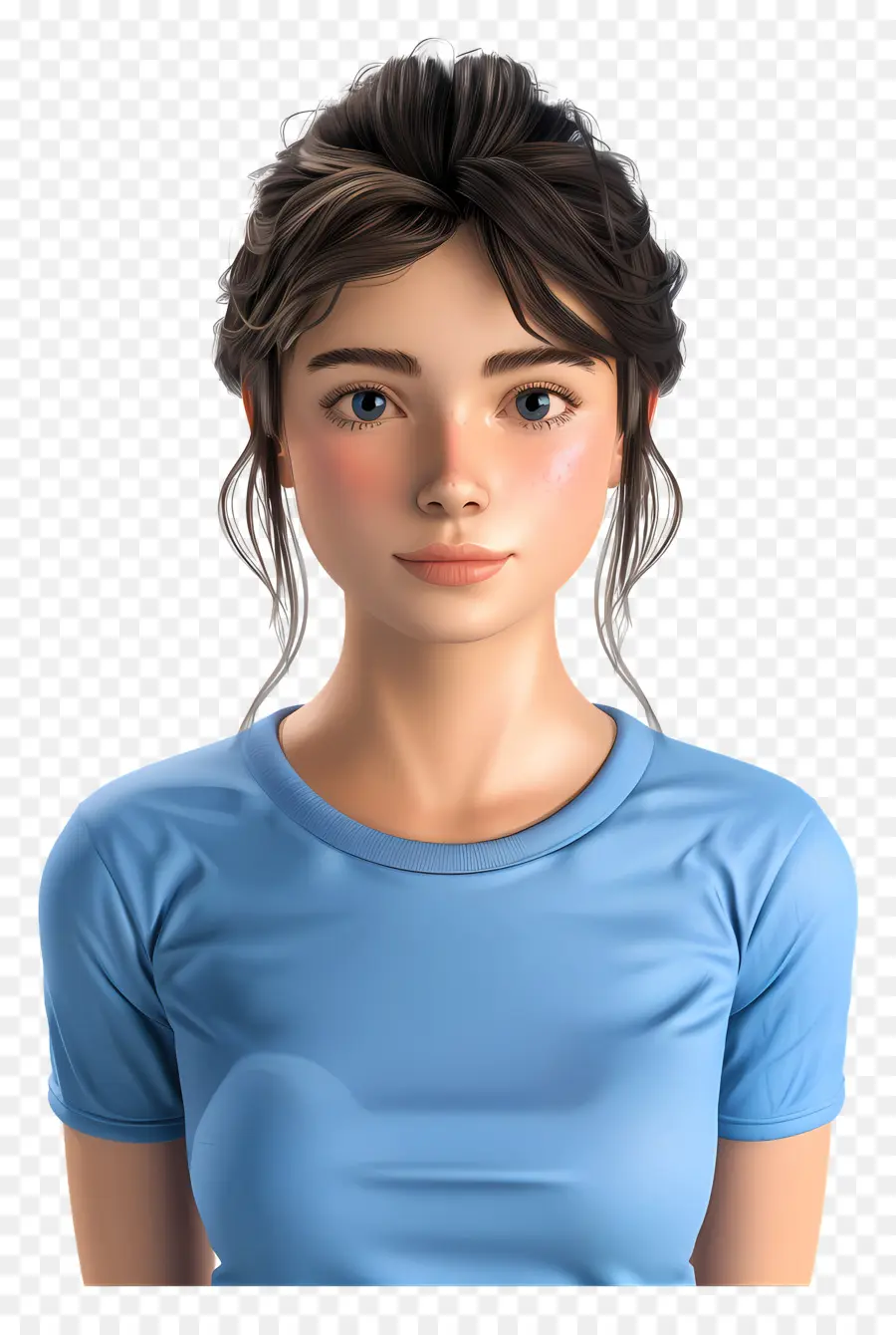 Mujer En Camisa，Chica Animada PNG