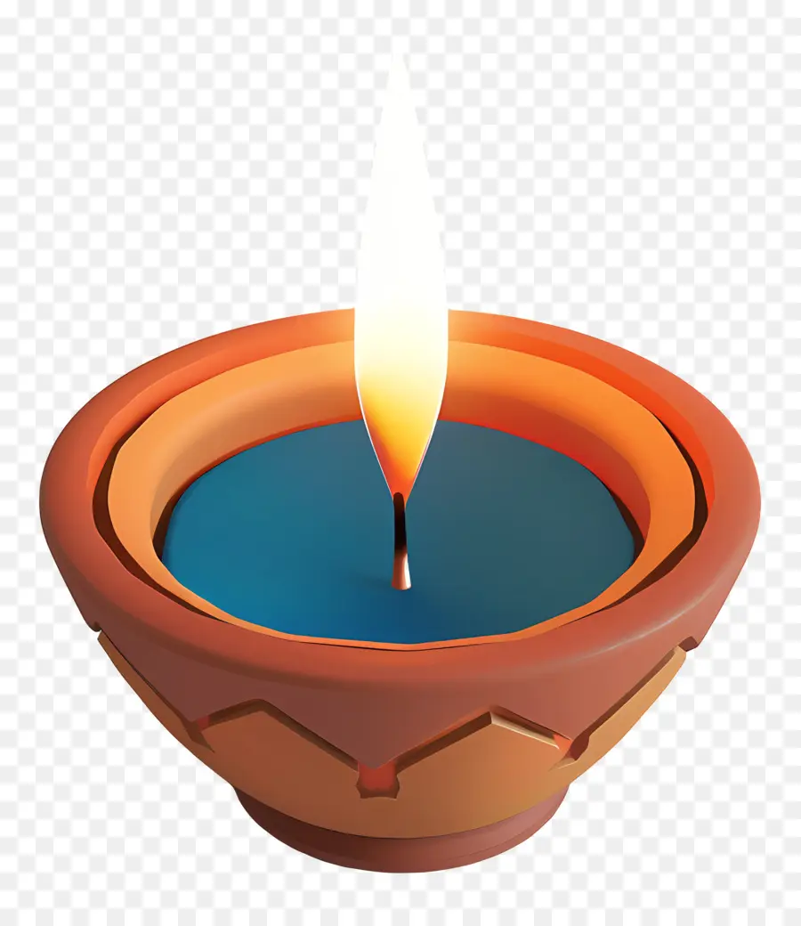 Lámpara Diya，Vela Encendida PNG