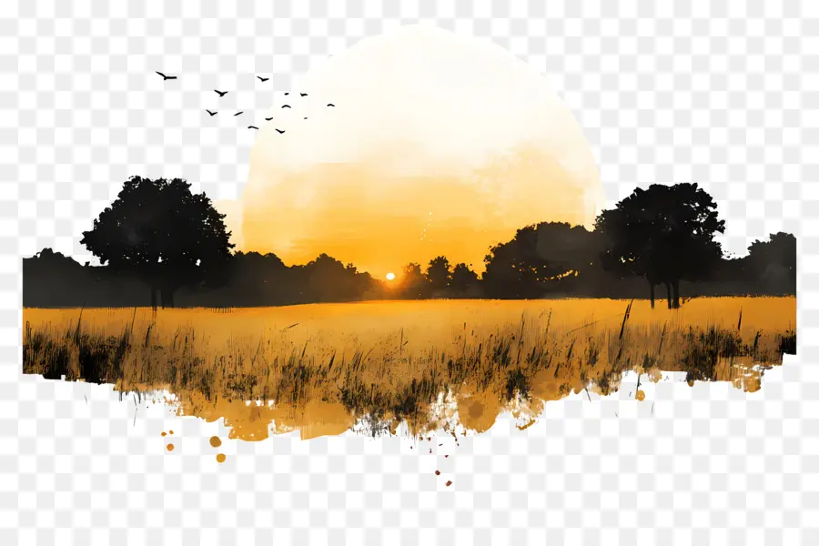 Amanecer，Campo Al Atardecer PNG