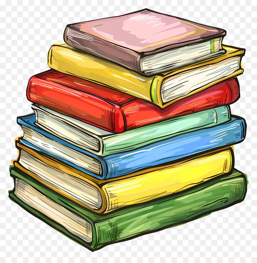 Pilas De Libros，Pila Colorida De Libros PNG