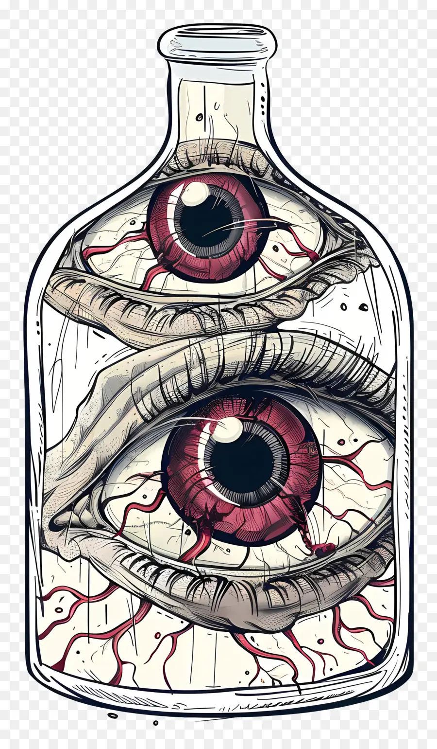 Ojos En Botella De Vidrio，Ojos En Botella PNG