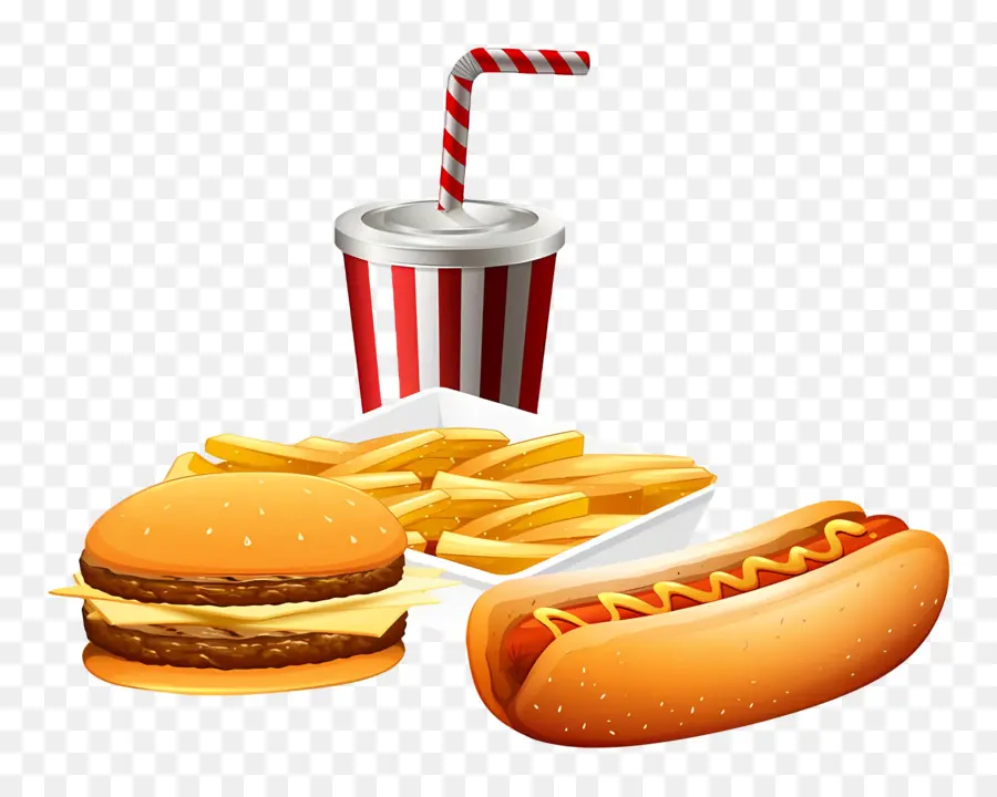 Comida Chatarra，Hamburguesa Y Papas Fritas PNG