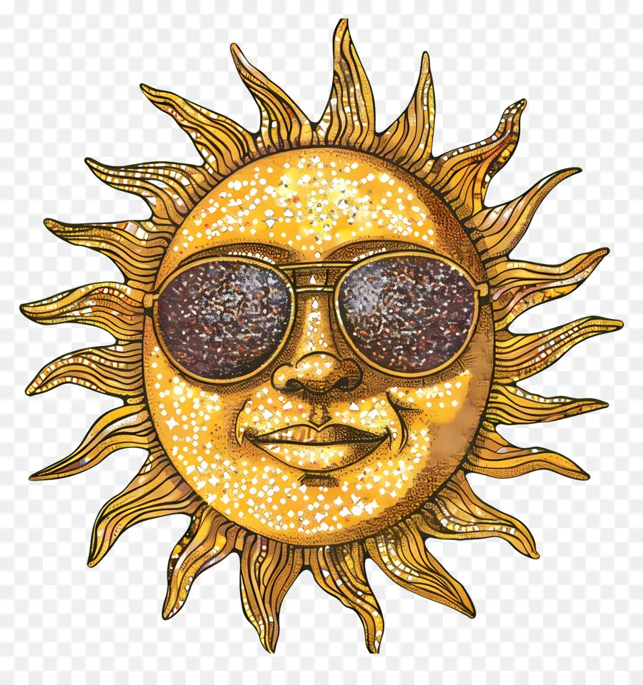 Sol De Dibujos Animados，Sol Con Gafas De Sol PNG