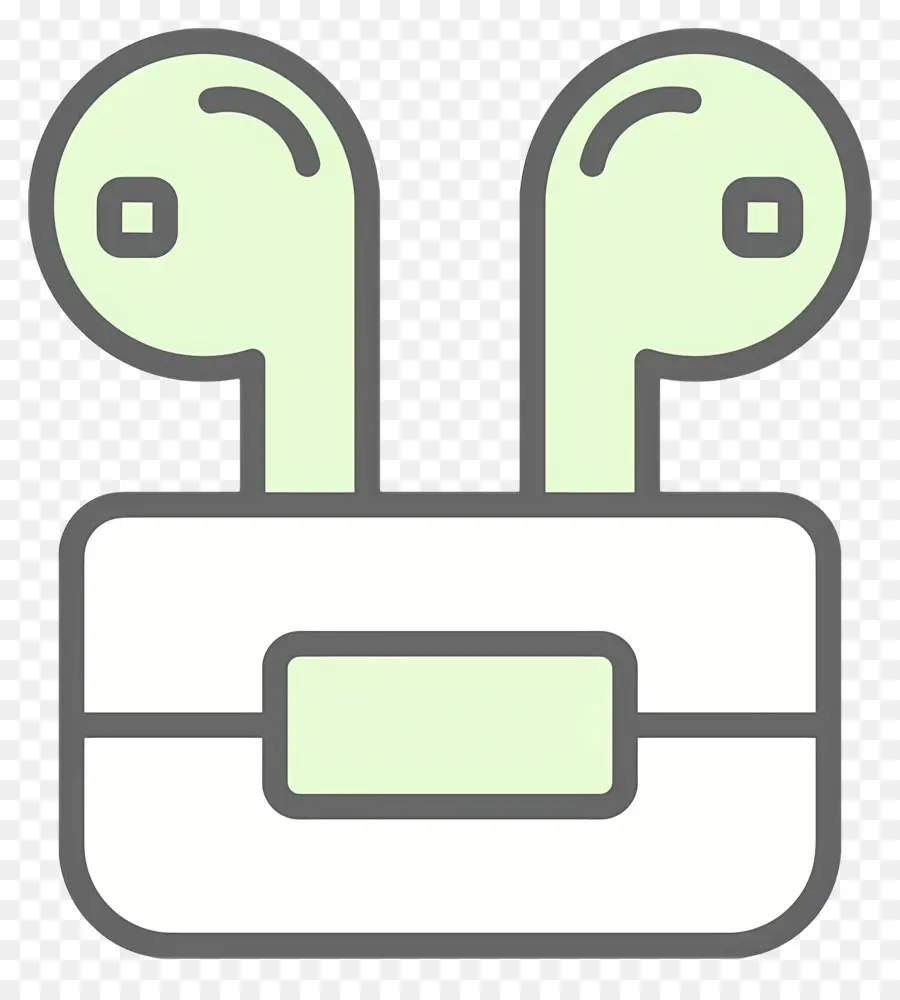 Airpods，Auriculares Verdes En Estuche PNG