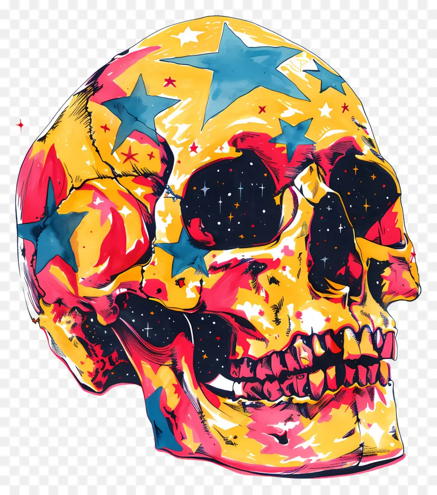 Cráneo，Calavera Colorida PNG