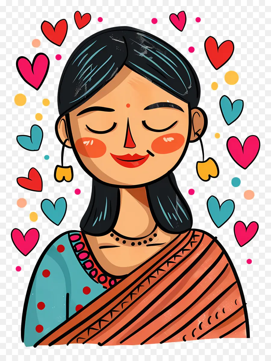 Mujer Marathi，Mujer Sonriente PNG