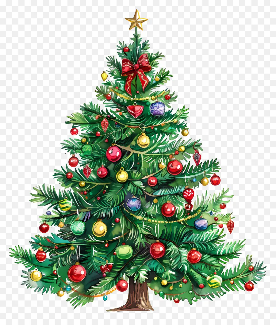 árbol De Navidad，Árbol De Navidad Decorado PNG