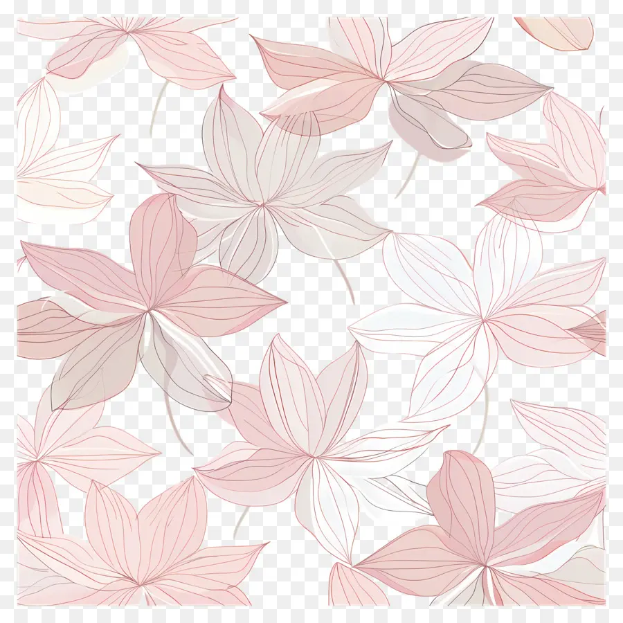 Fondo De Flores，Hojas Rosadas PNG