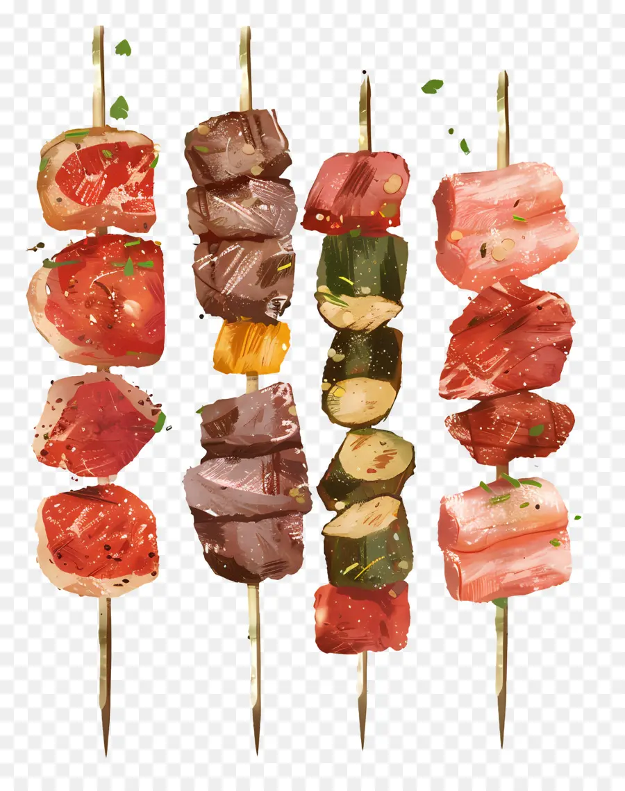 Brochetas De Carne，Brochetas De Colores PNG