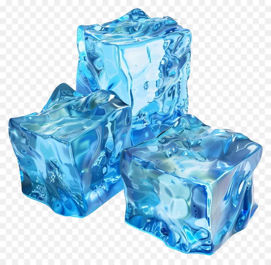 Hielo Azul，Cubo De Hielo Colorido PNG