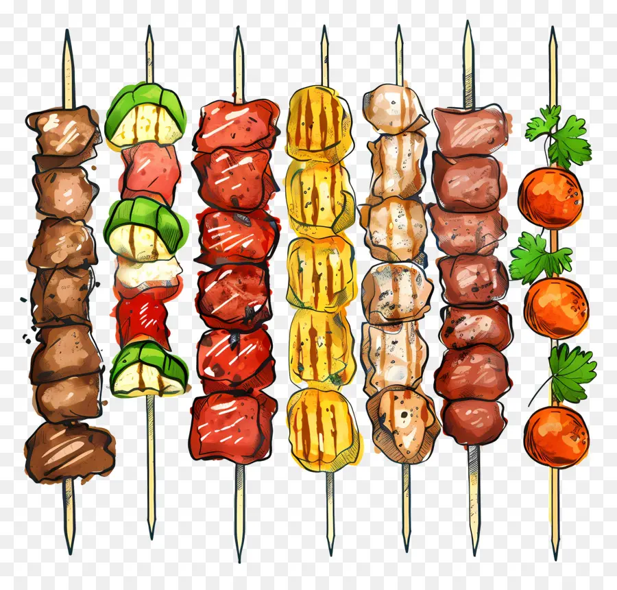 Brochetas De Carne，Brochetas PNG