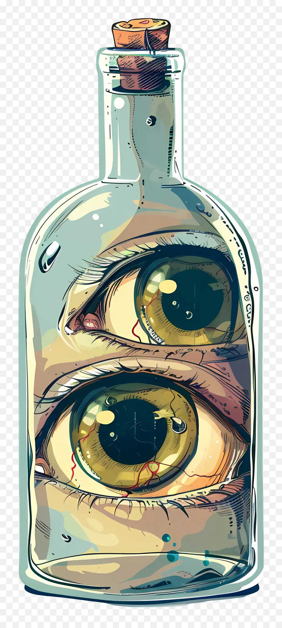 Ojos En Botella De Vidrio，Ojos En Botella PNG