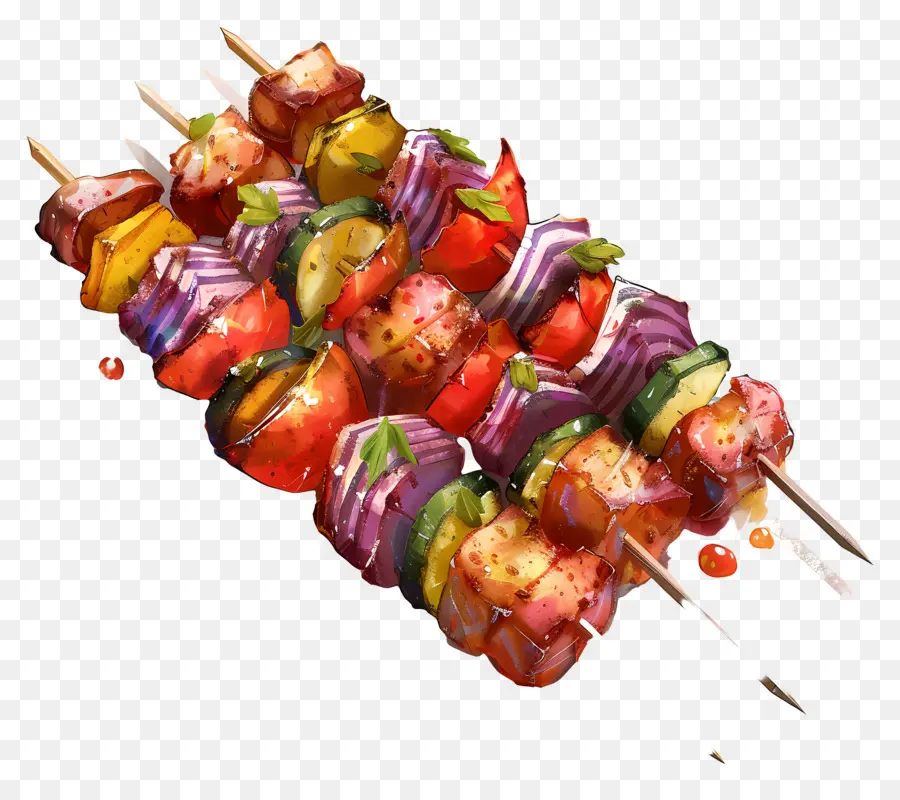 Brochetas De Carne，Brochetas De Verduras PNG