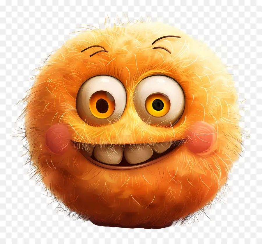 Sonrisa Emoji，Bola Peluda Naranja PNG