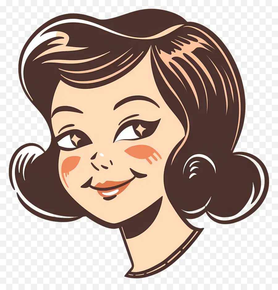 Cabeza De Mujer Sonriente，Mujer Retra PNG