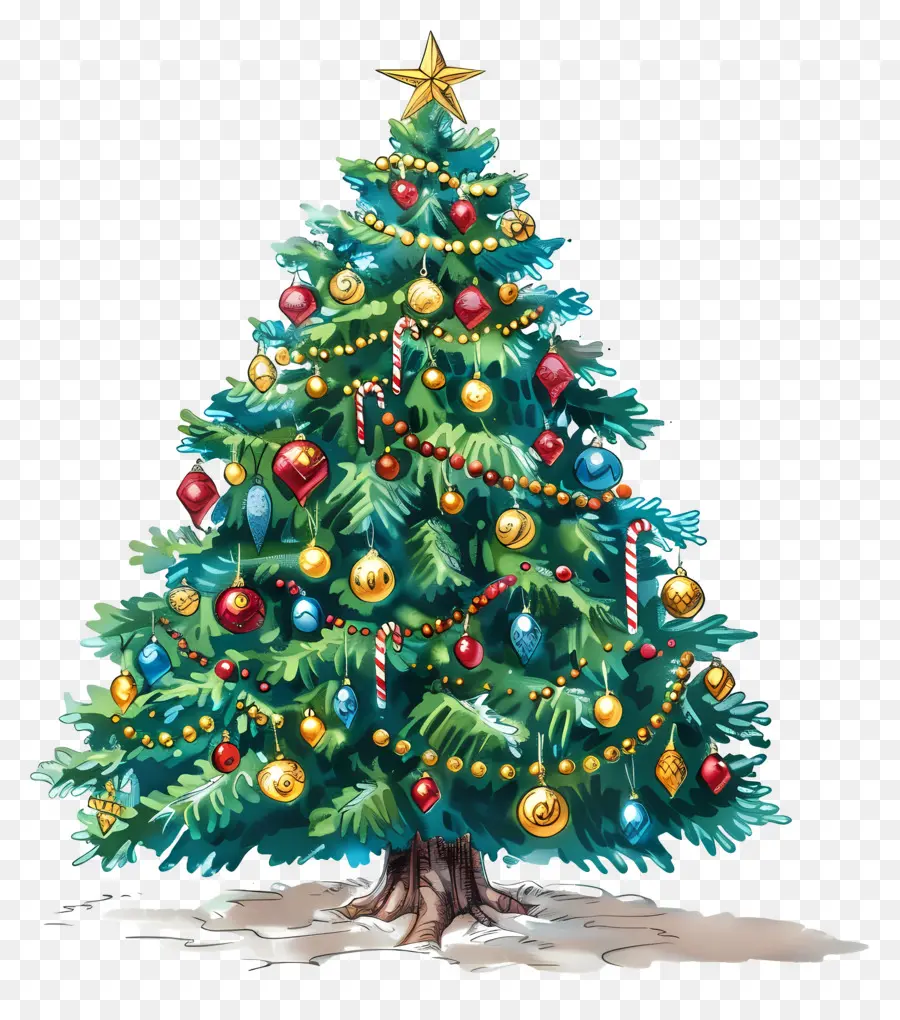 árbol De Navidad，Árbol De Navidad Decorado PNG