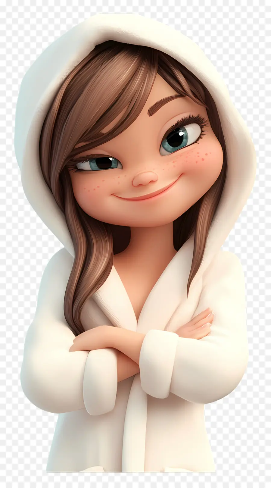 Albornoz，Chica Con Sudadera Con Capucha Blanca PNG