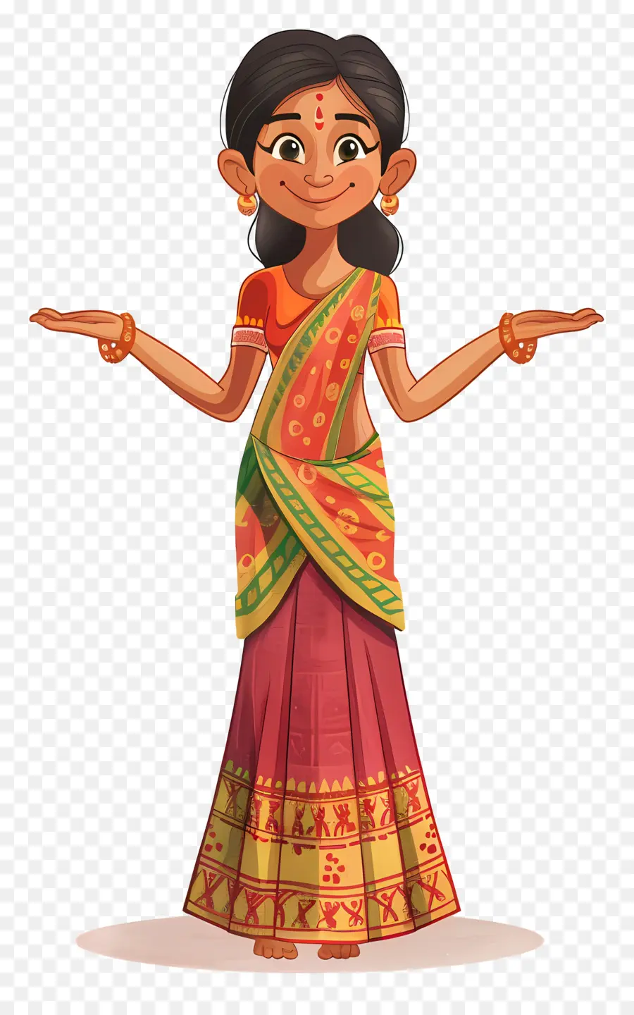 Mujer India，Niña De Dibujos Animados PNG